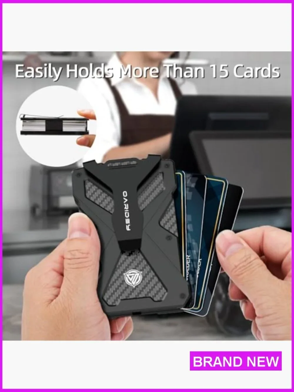Ultra-Thin Aluminum Money Clip Wallet RFID Blocking Minimalist Slim Design